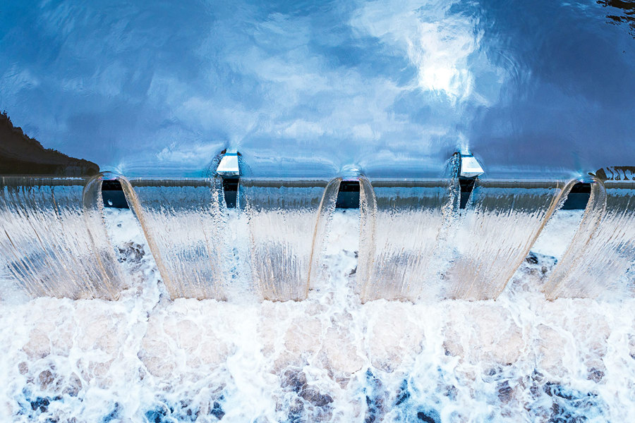 Flowing water